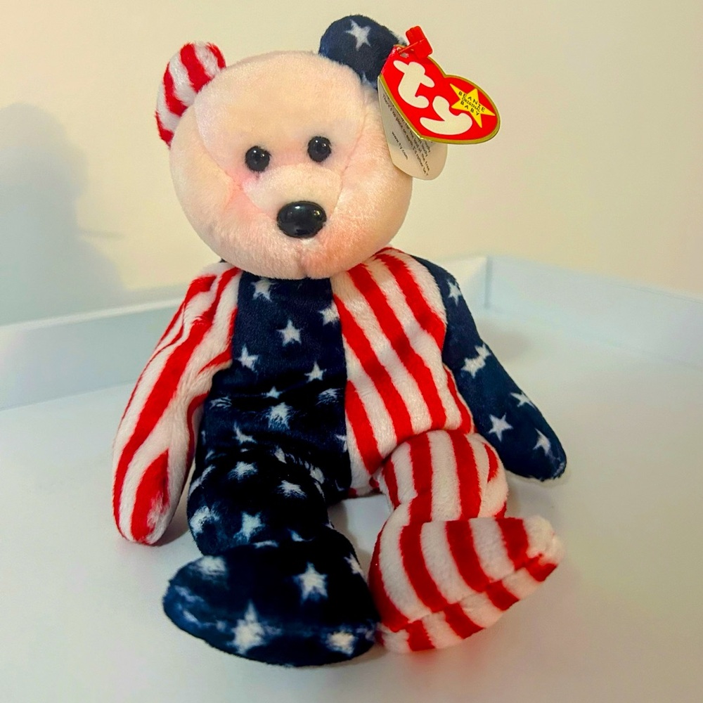 Ty Beanie Baby Spangle The Bear Pink Face With Tags 1999